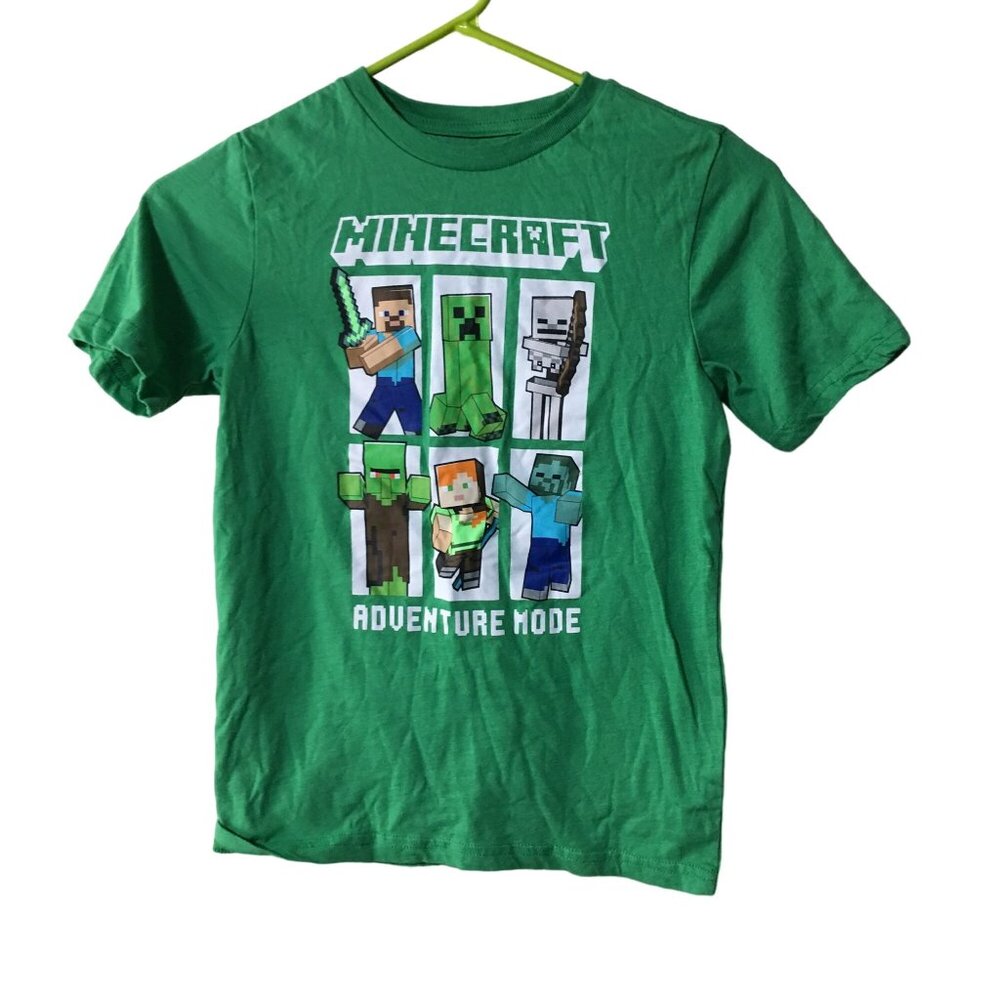 MOJANG STUDIOS OFFICIAL MINECRAFT GREEN GRAPHIC T-SHIRT BOYS SIZE MEDIUM (8)